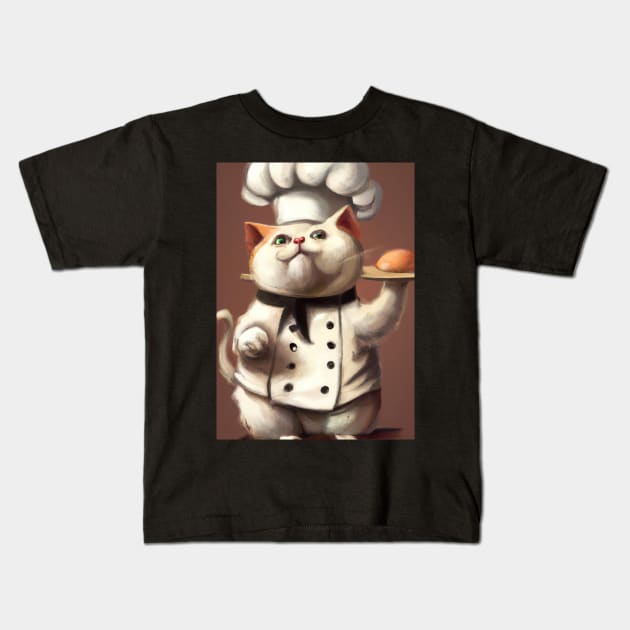 Chef Cat Kids T-Shirt by maxcode